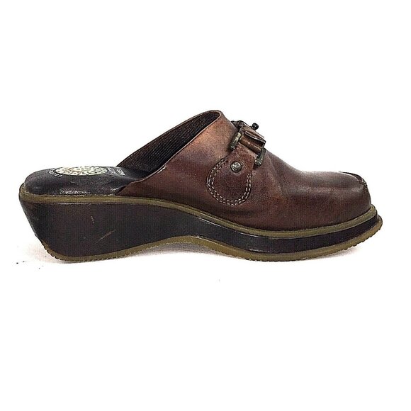 Earth Shoe Gelron 2000 Womens Brown Leather Clog Mules Slip On Daphne US 5.5 - Picture 6 of 12